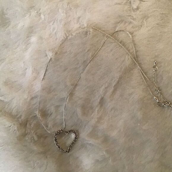 Swarovski Open Heart Silver Necklace - Picture 8 of 8